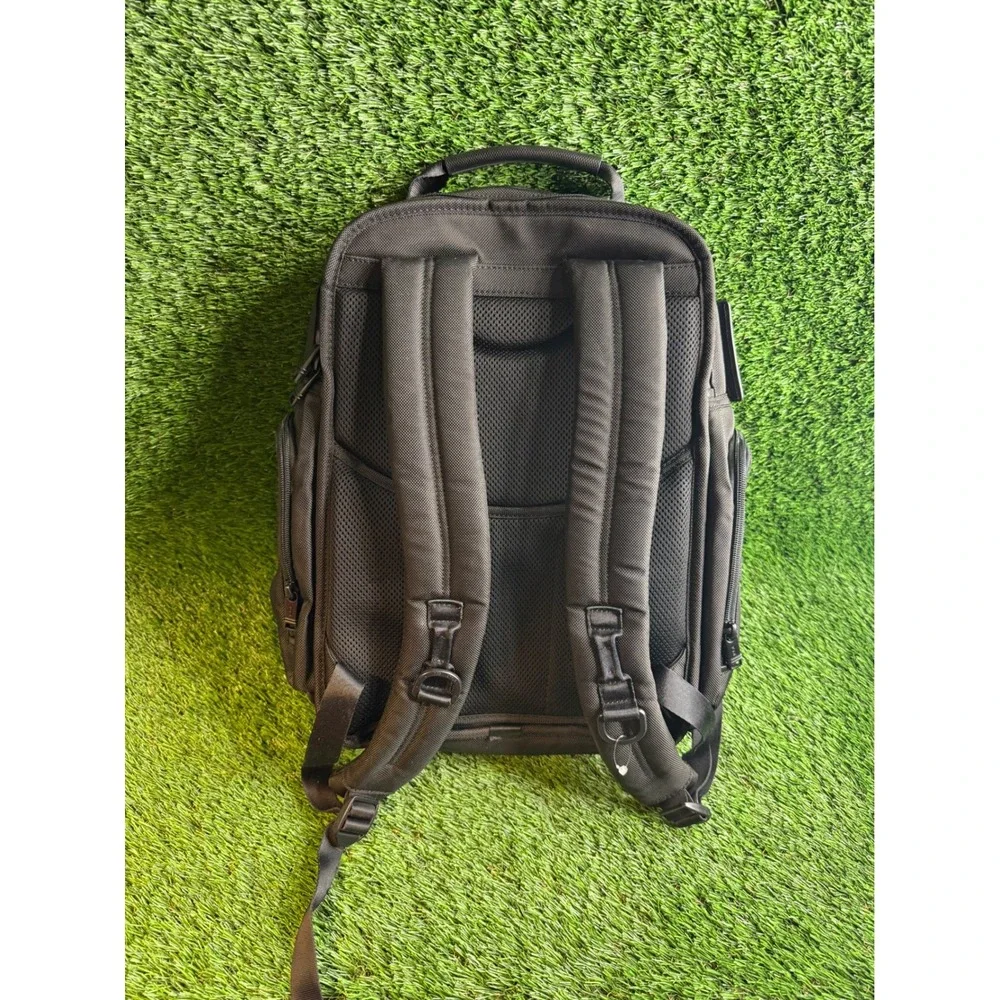 Tumi Alpha 3 Black Ballistic Nylon Leather Trim Backpack Mens Bag MSRP $695